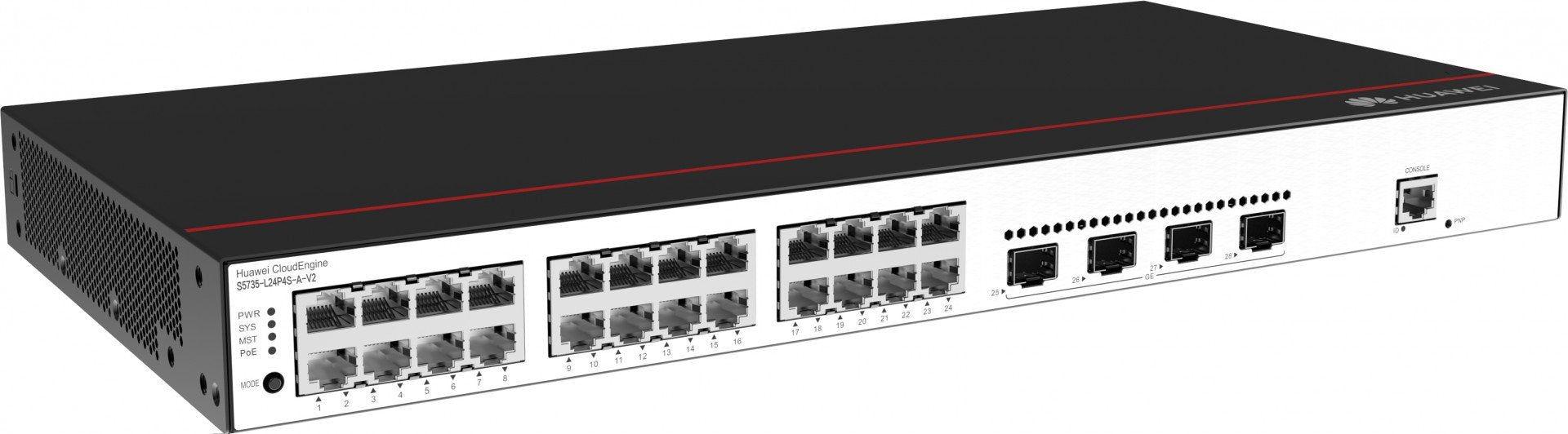 HUAWEI S5735-L24P4S-A-V2 24x10/100/1000BASE-T Ports 4xGE SFP ports PoE+ AC power
