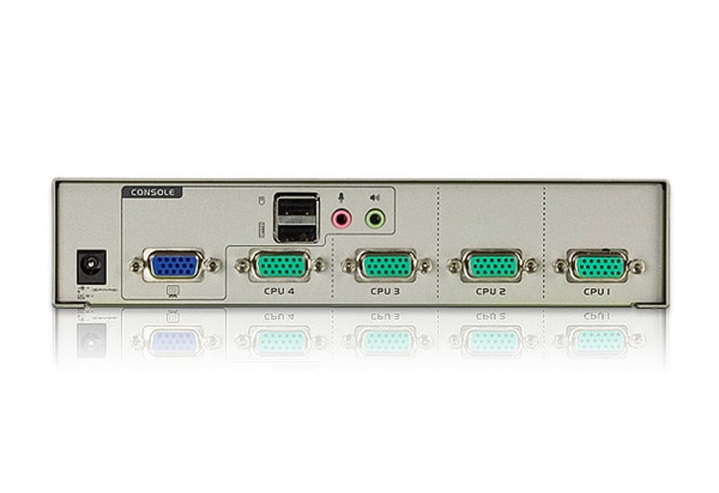 Aten CS74U kvm 4 ports VGA/USB/Audio + cables