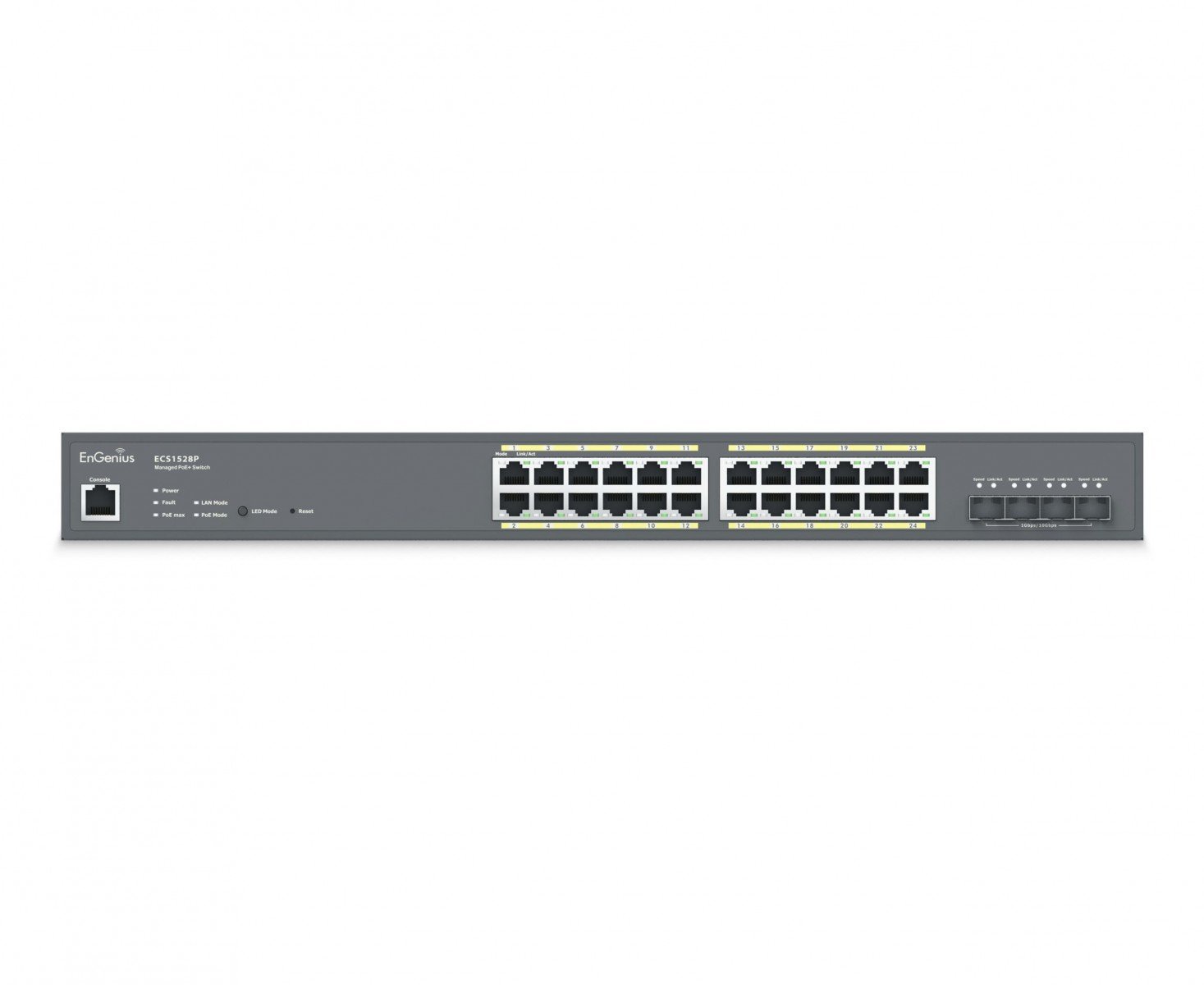 EnGenius ECS1528P Commutateur géré 24x RJ45 Gigabit PoE+ 240W, 4x SFP+, EnGenius Cloud