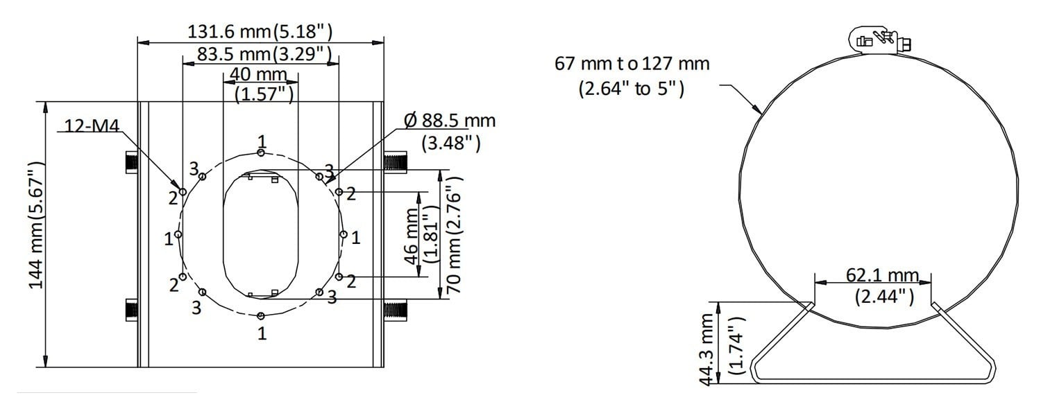 Hikvision DS-1275ZJ-S-SUS Vertical pole mount