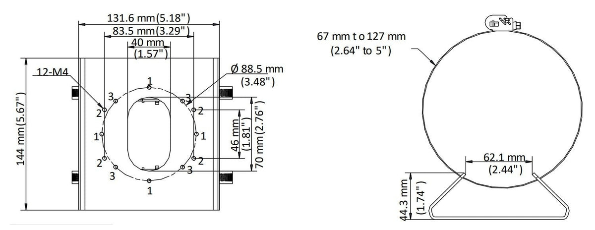Hikvision DS-1275ZJ-S-SUS Vertical pole mount
