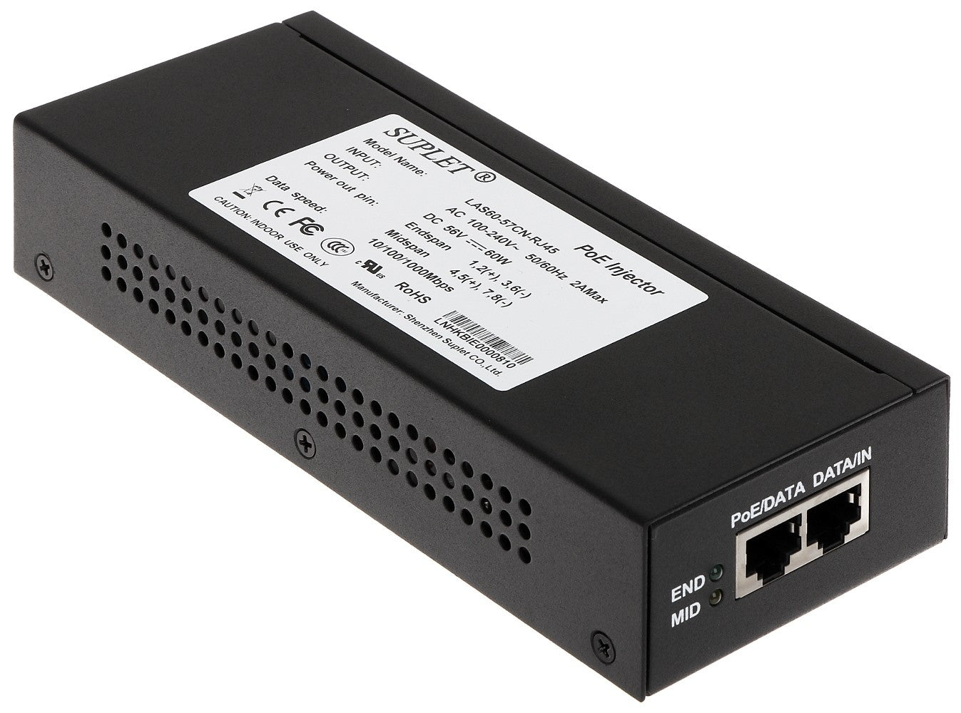 Hikvision POE.LAS60-57CN-RJ45.60W Alimentation PoE pour caméras