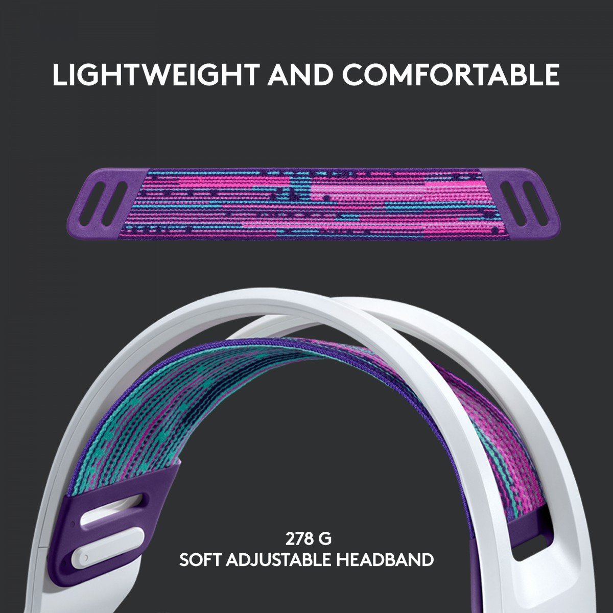 LOGITECH G G733 LIGHTSPEED Wireless RGB Gaming Headset Headset full size 2.4 GHz wireless white