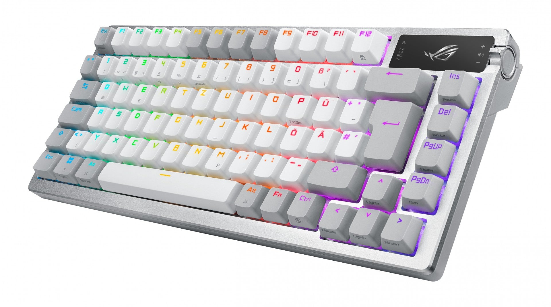 ASUS ROG Azoth White clavier Gaming USB + RF Wireless + Bluetooth Blanc