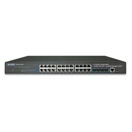 PLANET SGS-6341-24T4X commutateur réseau Géré L3 Gigabit Ethernet (10/100/1000) 1U Noir
