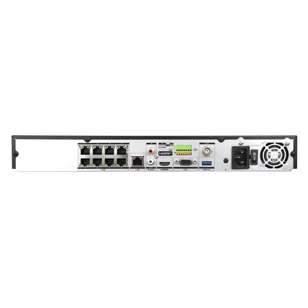 Enregistreur IP 8 canaux BCS BCS-V-NVR0802-A-8K-8P avec PoE et support de caméras 32MP