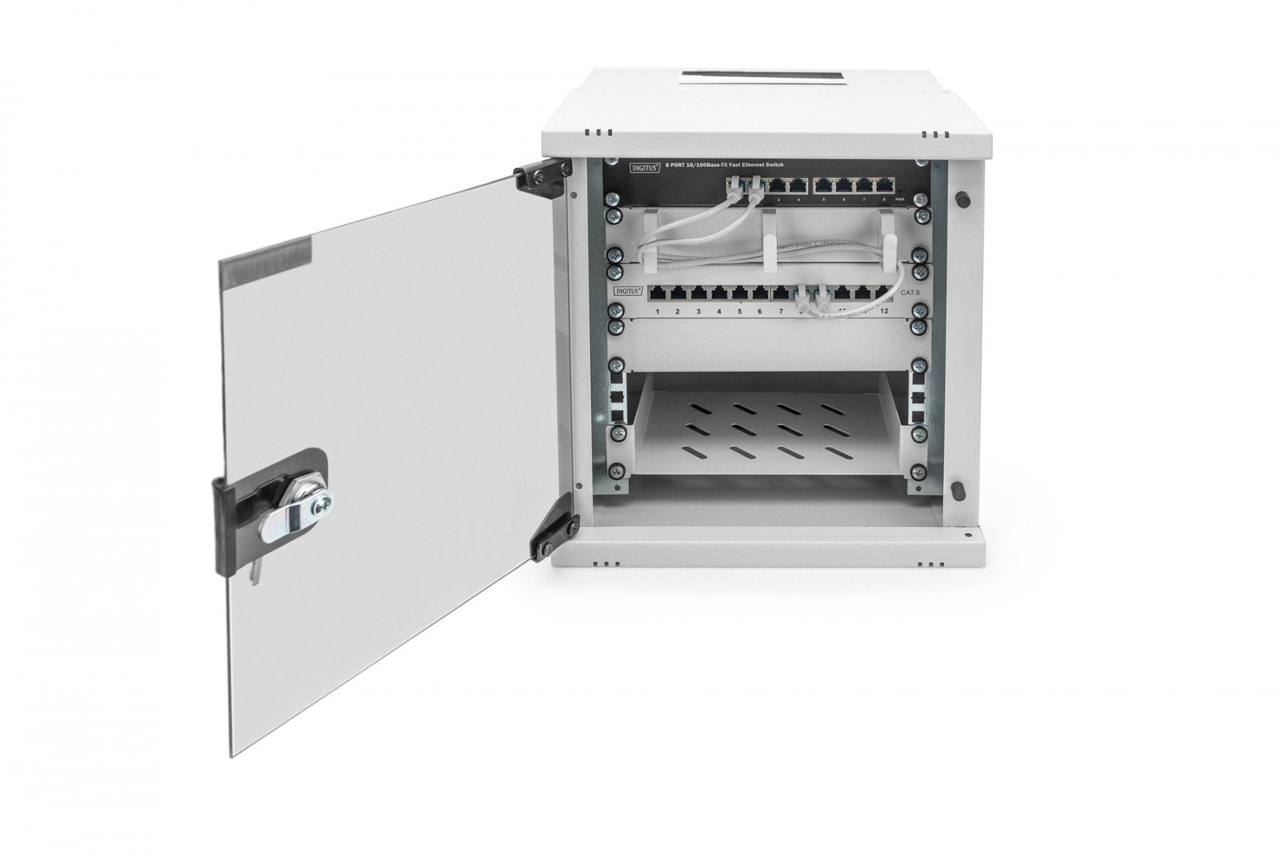 "Armoire réseau murale 10"" 6U, SOHO PRO 325 x 315 x 300 mm, porte en verre, gris, non assemblée, 30 kg"