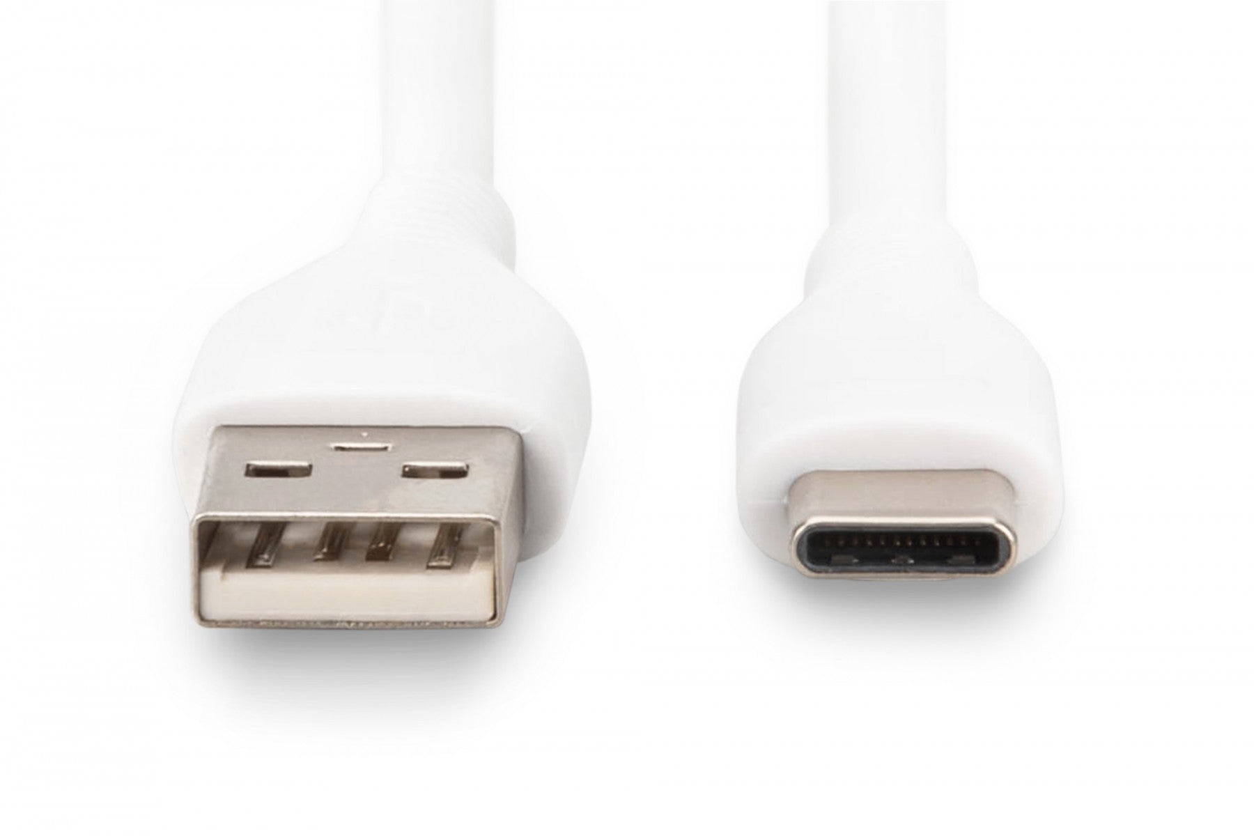 Câble d'alimentation en silicone USB-A vers USB-C, USB 2.0 60W, 0,5m blanc