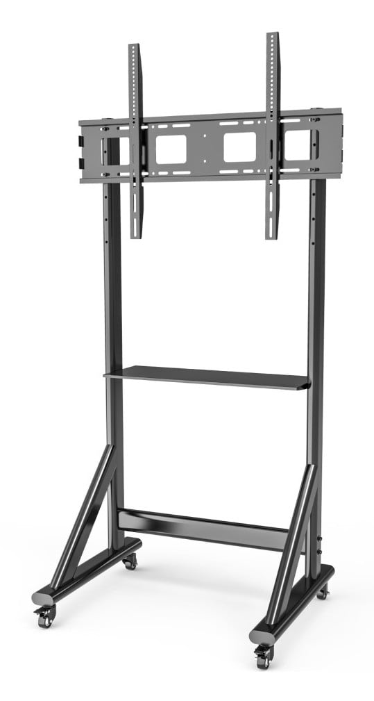 Techly ICA-TR7412 Support TV mobile 55-100” jusqu'a 120kg étagere AV réglable