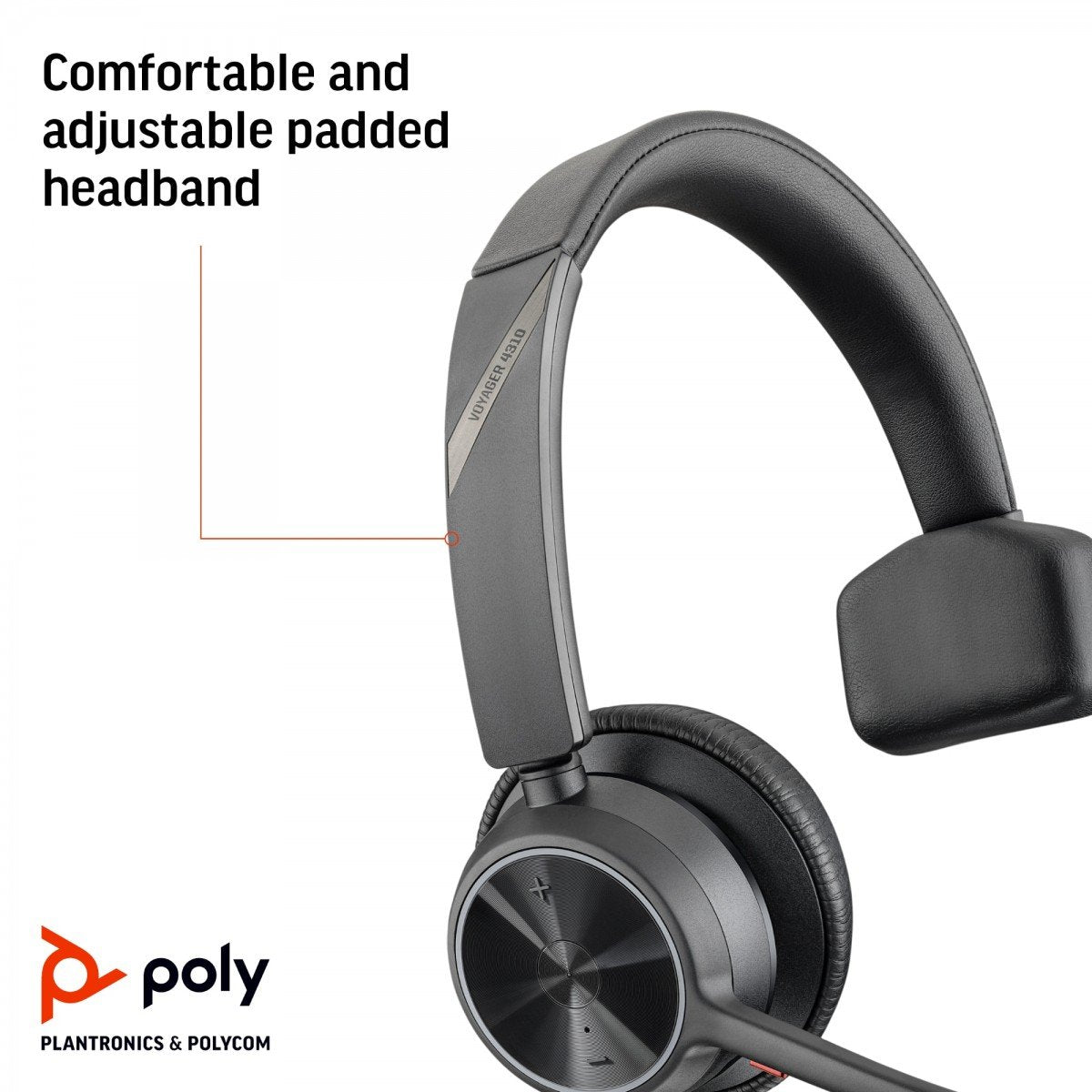 HP Poly Voyager 4310-M UC Headset +USB-A to USB-C Cable +BT700 dongle Sans fil Arceau Bureau/Centre d'appels USB Type-A Bluetooth Socle de chargement Noir