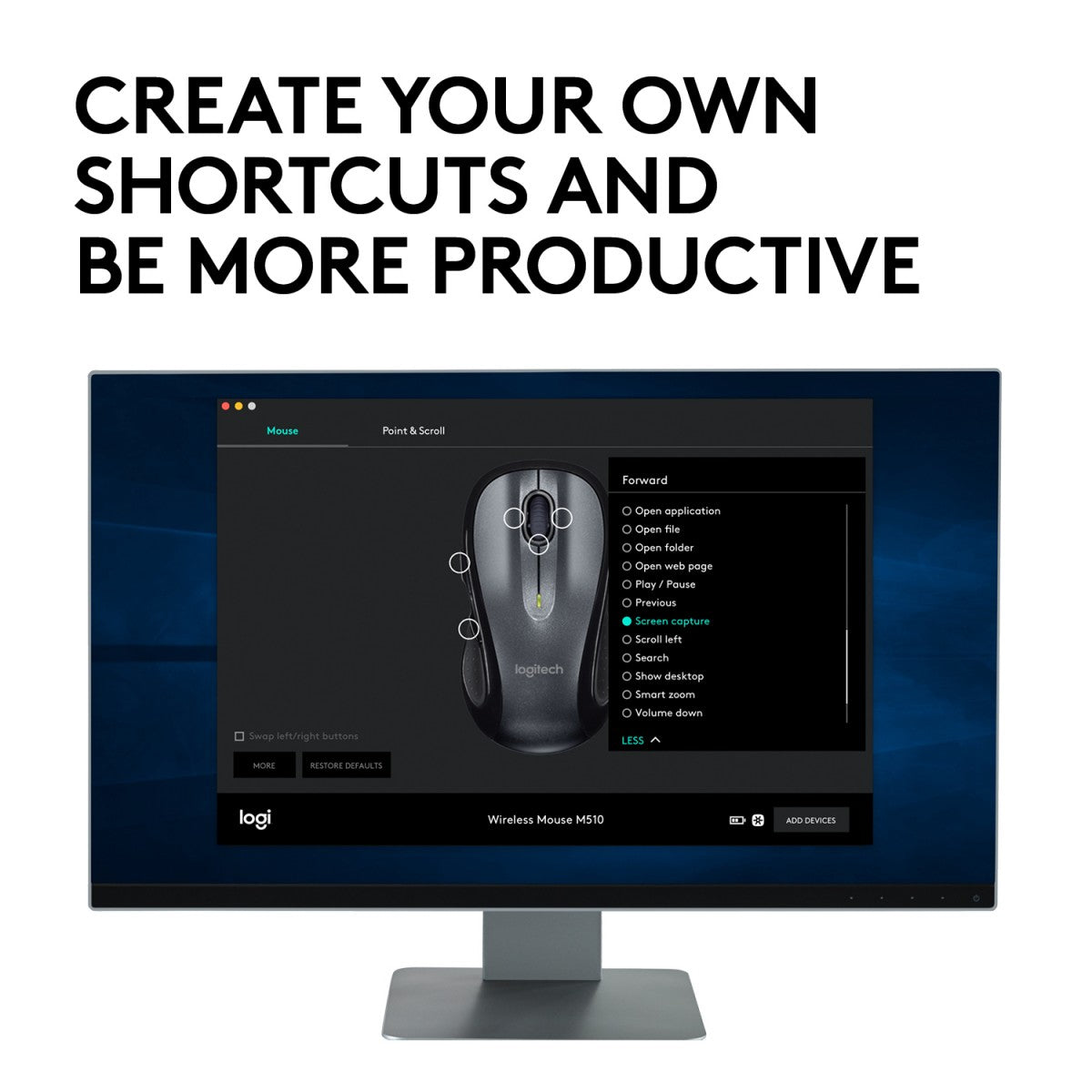 Logitech M510 souris Droitier RF sans fil Laser 1000 DPI