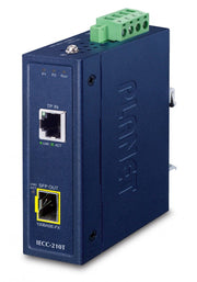 Planet IECC-210T Industrial 1-Port 100TX + 1-Port 100FX SFP EtherCAT Media Converter (RJ45 In, SFP Out, -40~75 degrees C, Dual 9~48V DC,  BECKHOFF EtherCAT conf