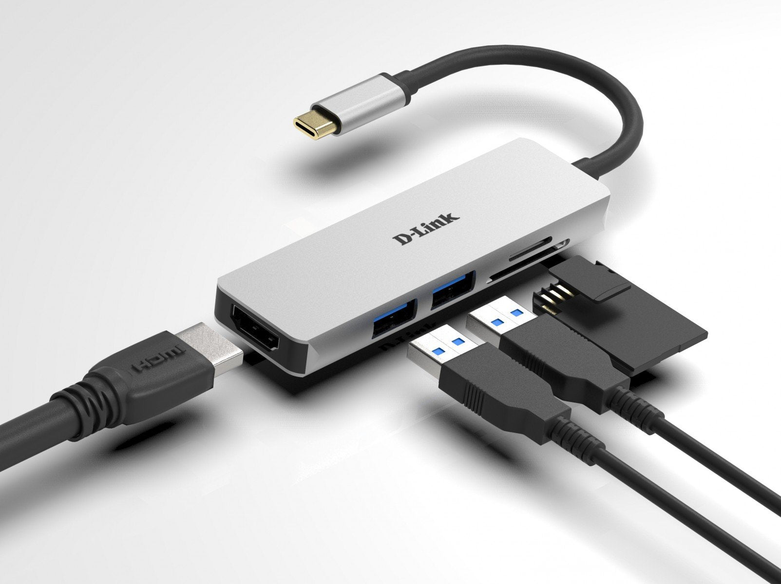 D-LINK USB-C 5-in-1 HDMI SD /microSD card reader