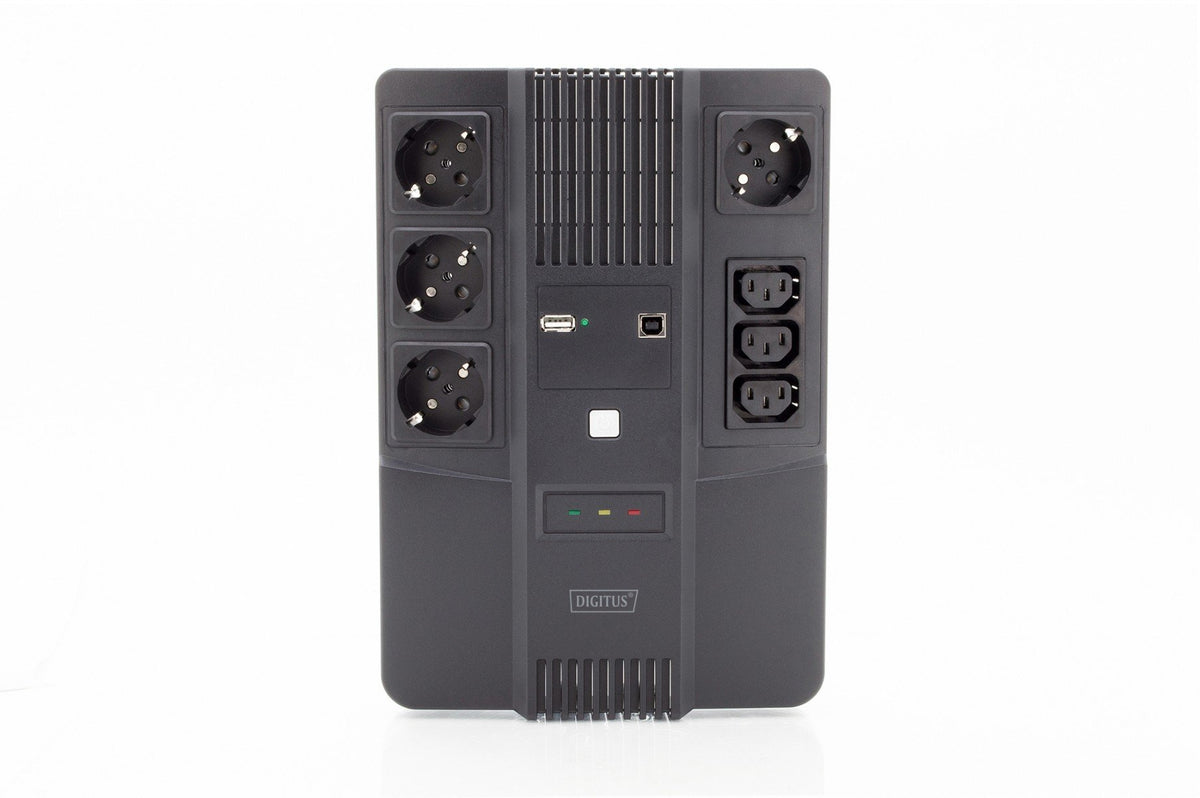 Digitus DN-170111 alimentation d'énergie non interruptible Interactivité de ligne 0,8 kVA 7 sortie(s) CA