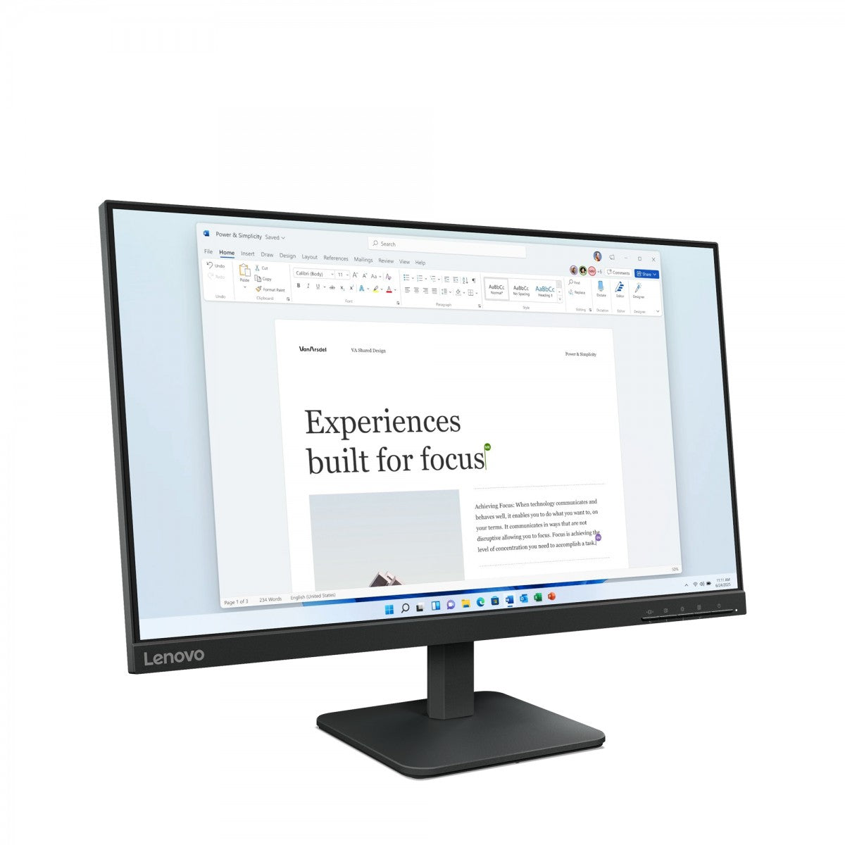 "Lenovo L24-4e écran plat de PC 60,5 cm (23.8"") 1920 x 1080 pixels Full HD LCD Noir"