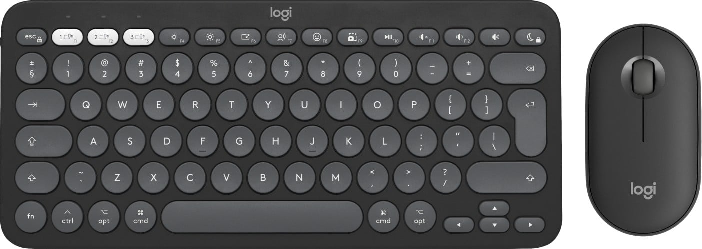 Logitech 920-012244 clavier Souris incluse Universel RF sans fil + Bluetooth QWERTY US International Graphite