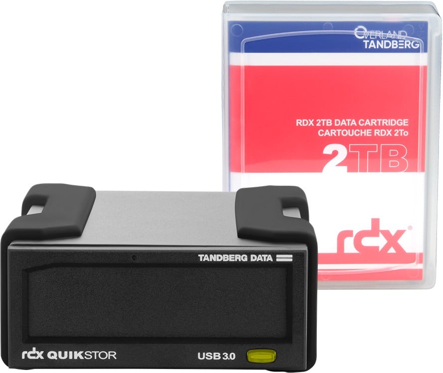 Overland-Tandberg Kit de lecteur RDX avec cassette de 2 To - externe - noir - USB3+ - Disque de stockage - Cartouche RDX - USB 3.2 Gen 1 (3.1 Gen 1) - HDD - UL
