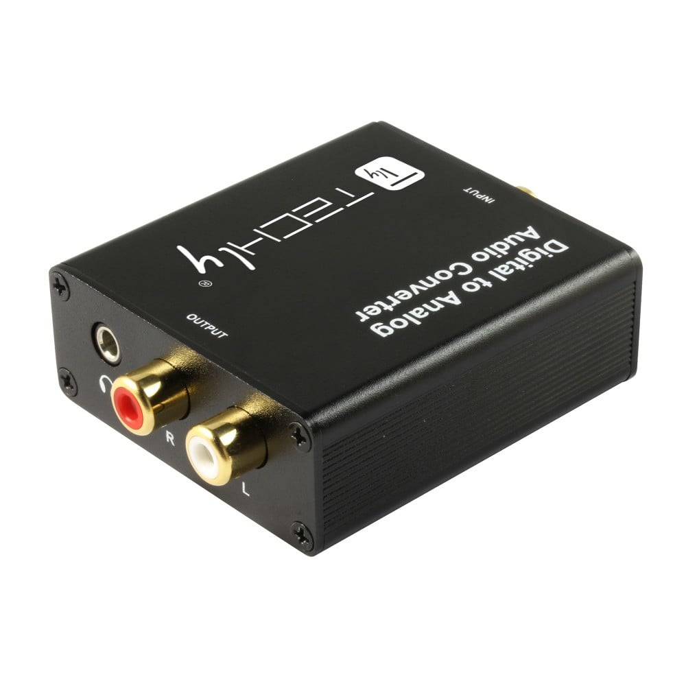 Techly IDATA SPDIF-9 Convertisseur DAC Digital SPDIF/Coaxial vers Analogique RCA/3.5mm