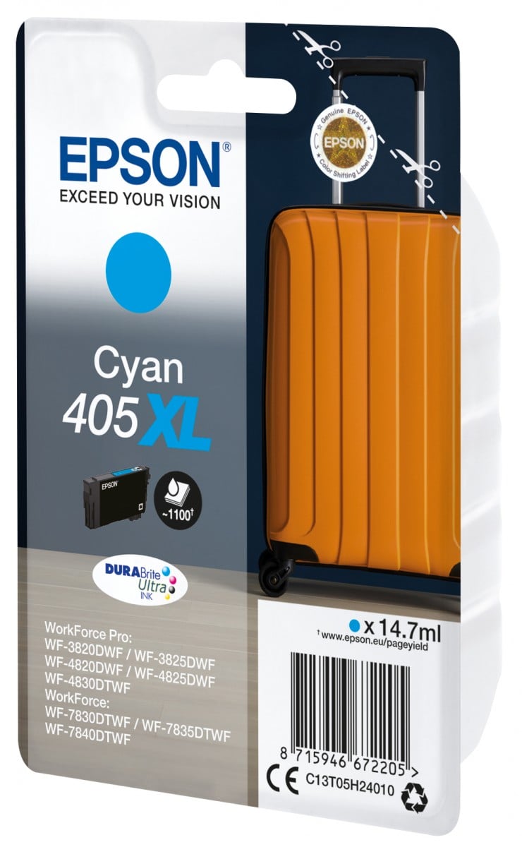 EPSON 6LB Singlepack Cyan 405XL DURABrite Ultra Ink