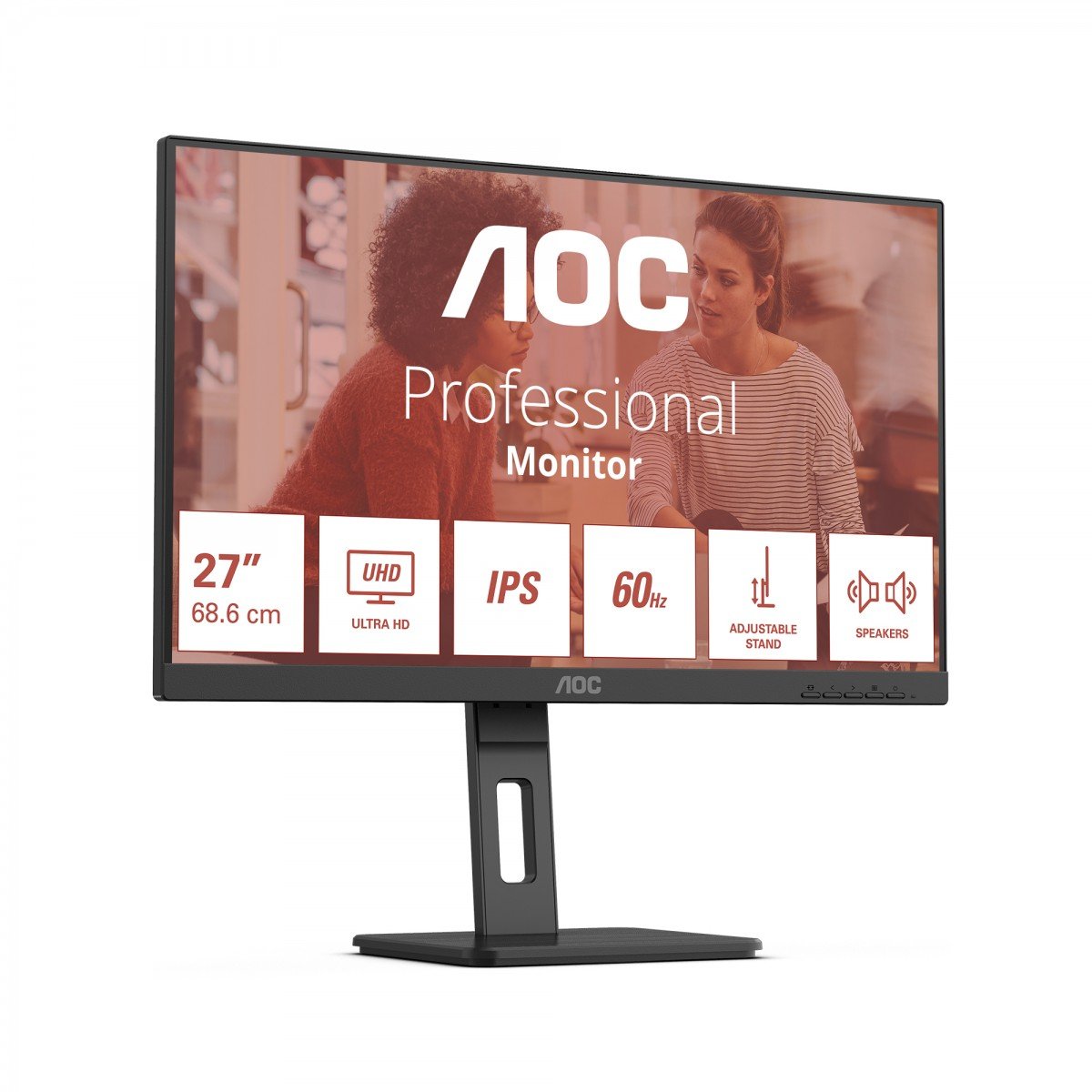 AOC U27E3UF 27p IPS 3840x2160 Monitor 4ms 16:9 2xHDMI DP USB Black