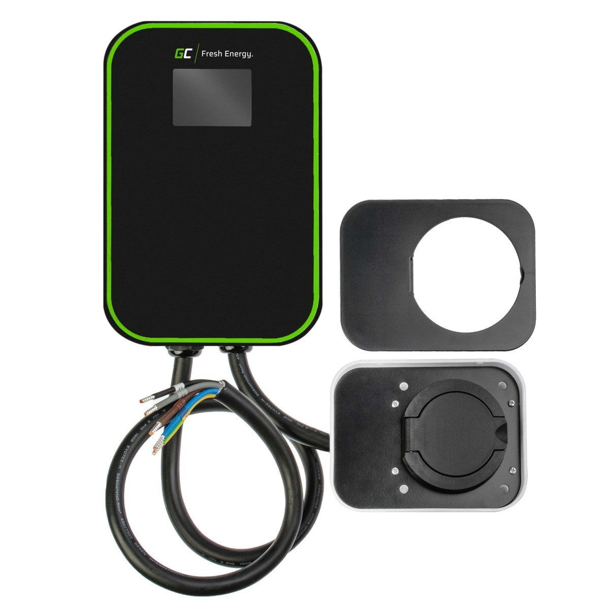 Chargeur Wallbox Green Cell EV Powerbox RFID 22KW avec prise de type 2