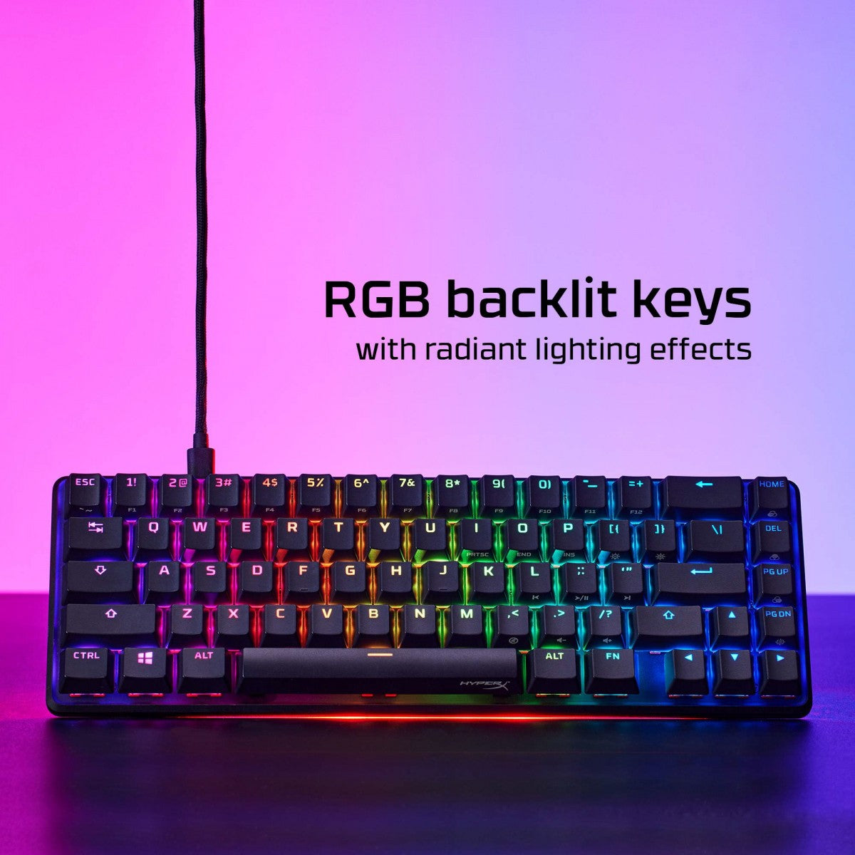 Clavier mécanique HyperX Alloy Origins 65 RGB - interrupteurs HX Red - QWERTY US INT
