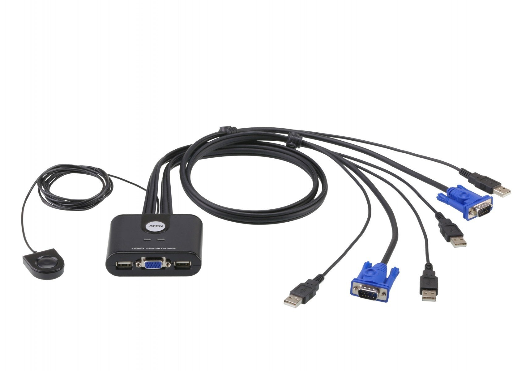 Aten CS22U commutateur écran, clavier et souris Noir