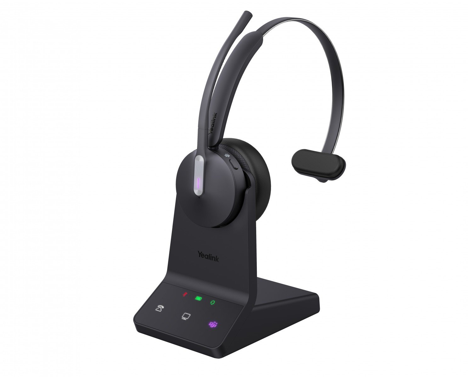 Yealink WH64 Mono Teams Sans fil Arceau Bureau/Centre d'appels USB Type-C Bluetooth Noir