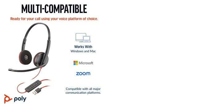 Poly BW 3220 Stereo USB-C HS+USB-C/A