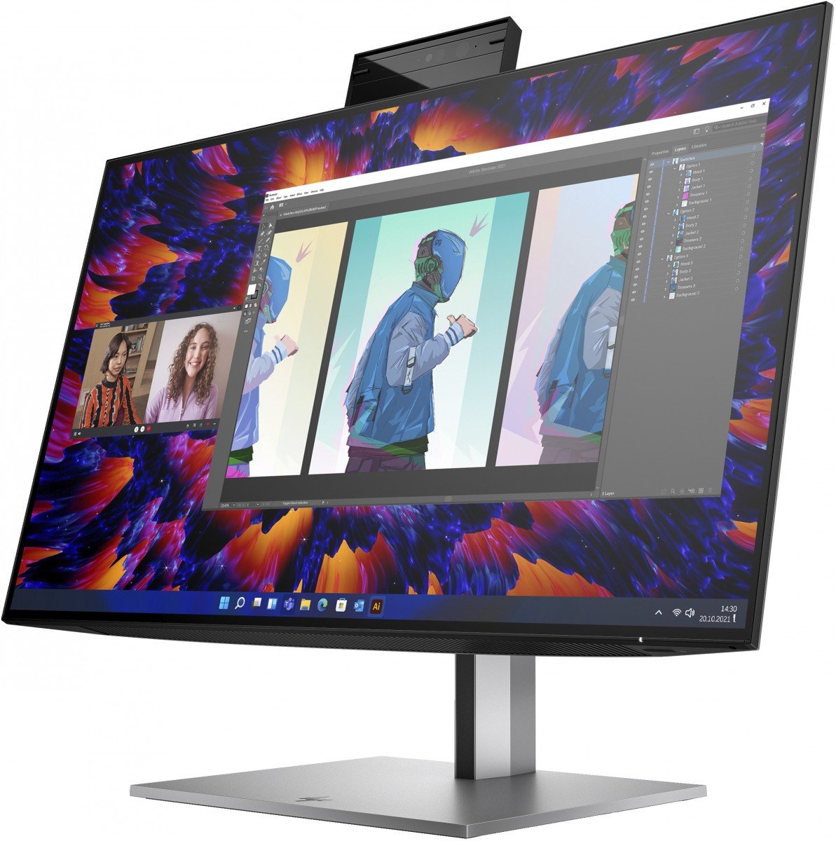 HP Écran de conférence Z24m G3 QHD avec webcam IR 5Mpx 23.8p QHD 2560x1440 HDMI USB-C USB port DisplayPort