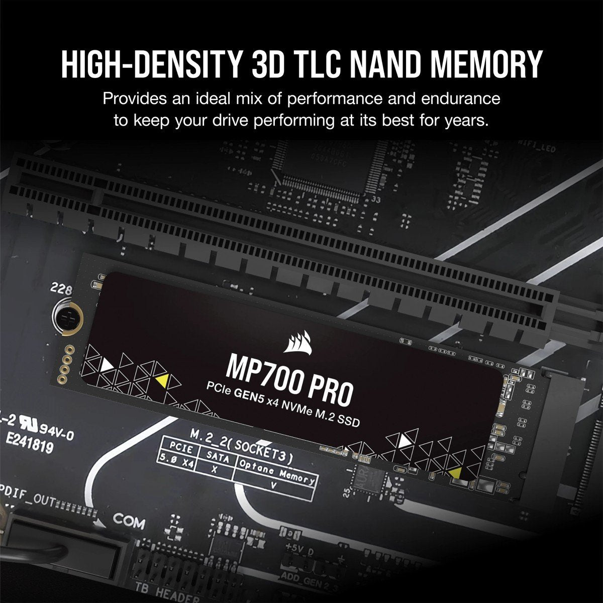 Corsair MP700 PRO 1 To M.2 PCI Express 5.0 NVMe 3D TLC NAND