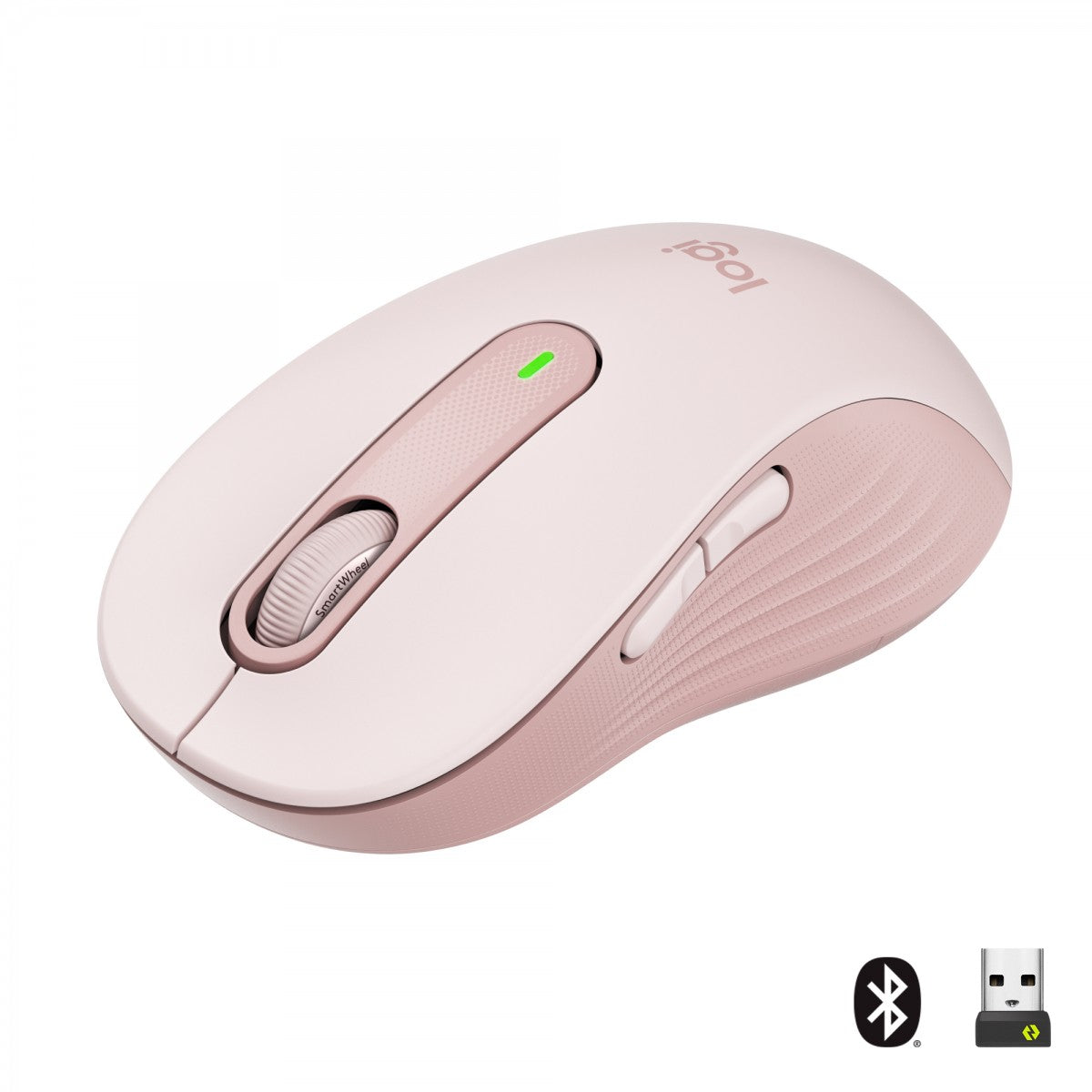 LOGITECH Signature M650 L Mouse large size optical 5 buttons wireless Bluetooth 2.4 GHz Bolt USB receiver rose