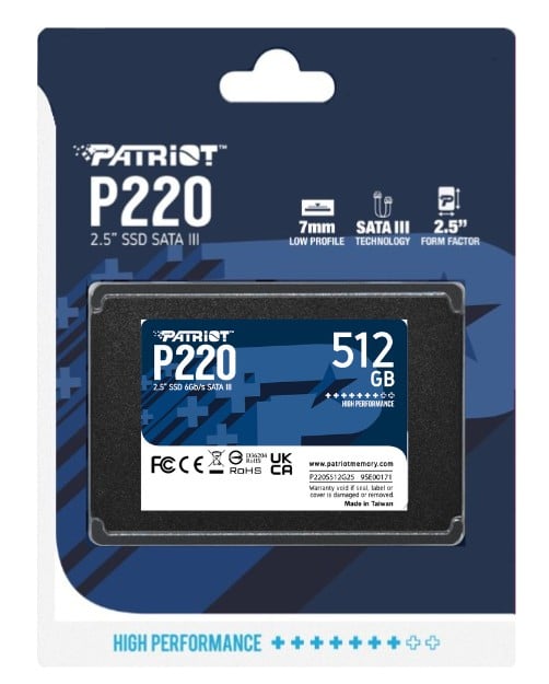 "Patriot Memory P220 512 Go 2,5"" Serial ATA III"
