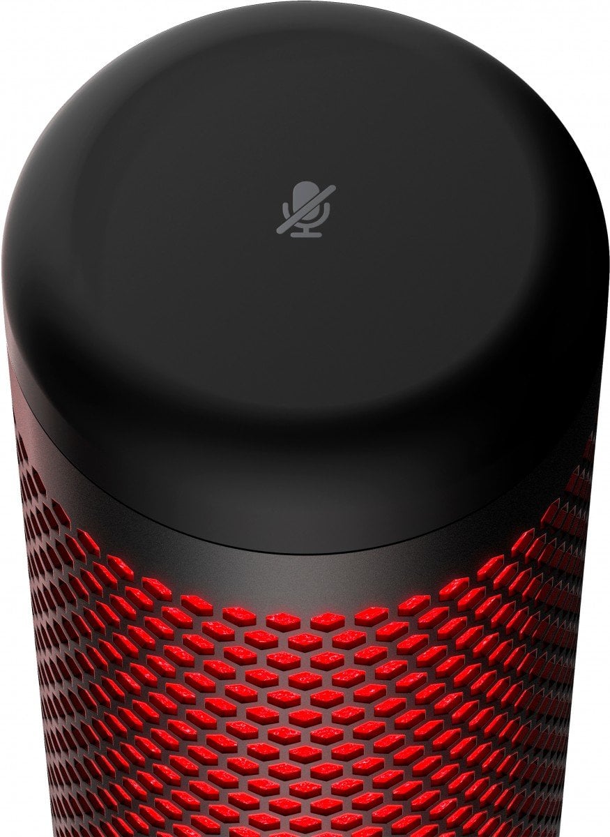 Microphone a condensateur HyperX QuadCast RGB, USB, filtre anti-pop, noir-rouge
