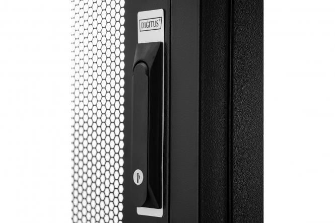 "Armoire réseau debout Hyper Pro 19"" 42U rack 600x1000, porte avant perforée, noire, 1000 kg"