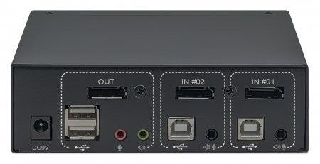 Manhattan 153546 Commutateur KVM 2/1 DisplayPort USB