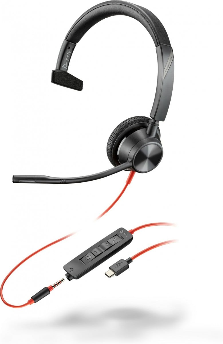 POLY Blackwire 3315 casque USB-C + Jack - 1 écouteur