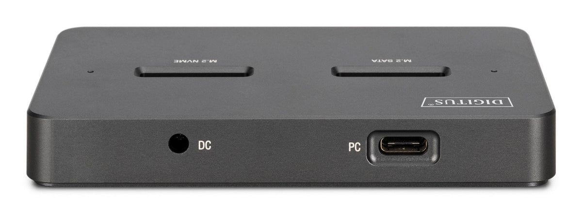 Station d'accueil USB-C 3.2 Gen2 pour disques SSD M.2 Duo NVMe et SATA (max. 2x 4 To) avec lecteur de carte SD-Express 7.1 (max. 2 To), noir