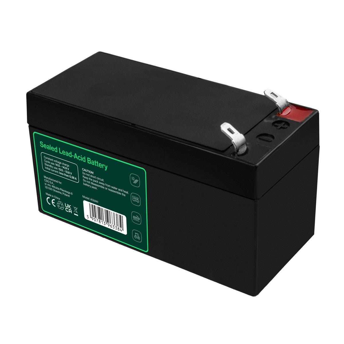 Green Cell AGM Battery 12V 1.3Ah - Battery - Mono (D)