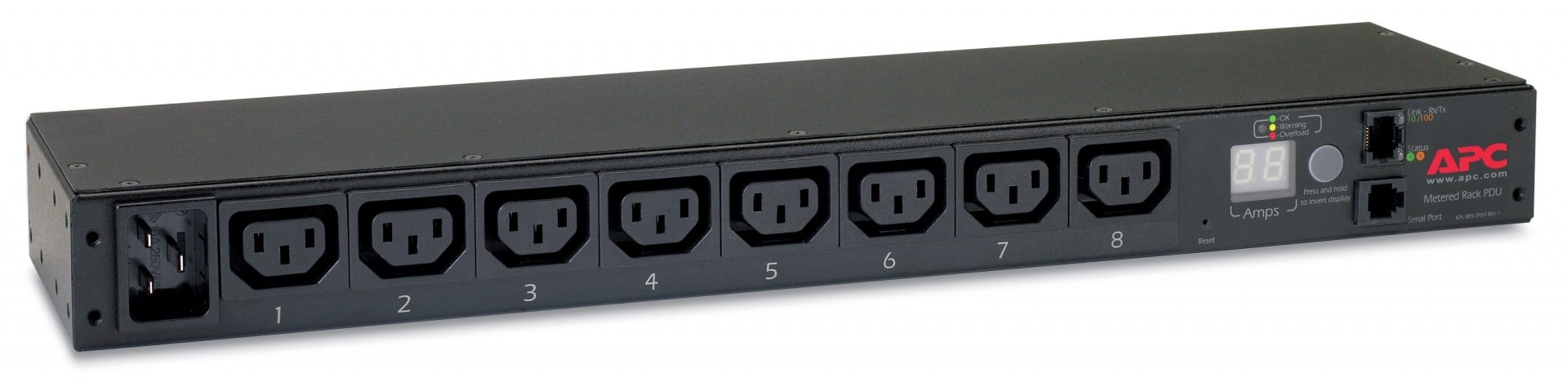 APC Metered Rack PDU AP7821B Rack AC 100-240V Ethernet 10/100 input IEC 60320 C20 oc 8 power IEC 60320 C13 1U 2.4m cord