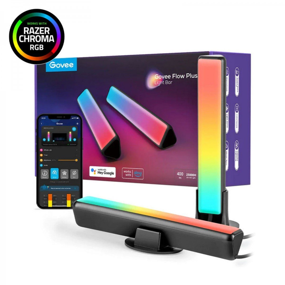 Govee H6056 Flow Plus | Lumieres LED | RGBICWW, Wi-Fi, Alexa, Google