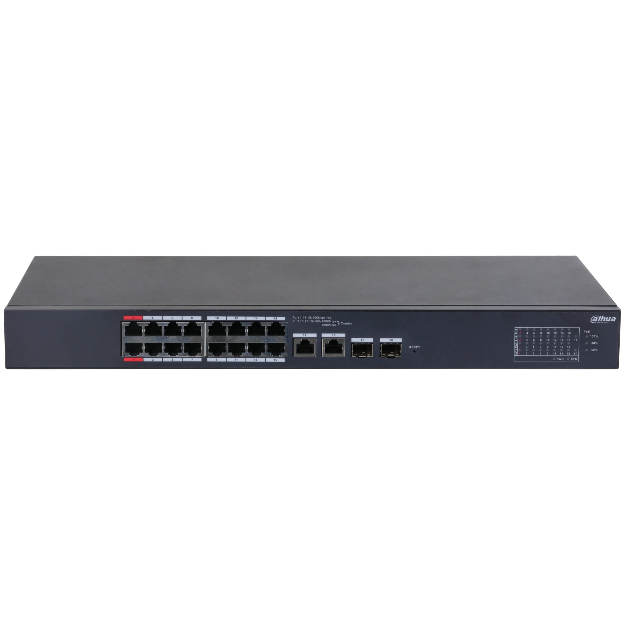Dahua CS4218-16ET-135 Commutateur de bureau géré dans le cloud 18 ports avec 16 ports PoE