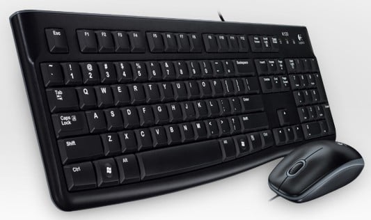 Logitech MK120 clavier Souris incluse USB QWERTZ Allemand Noir