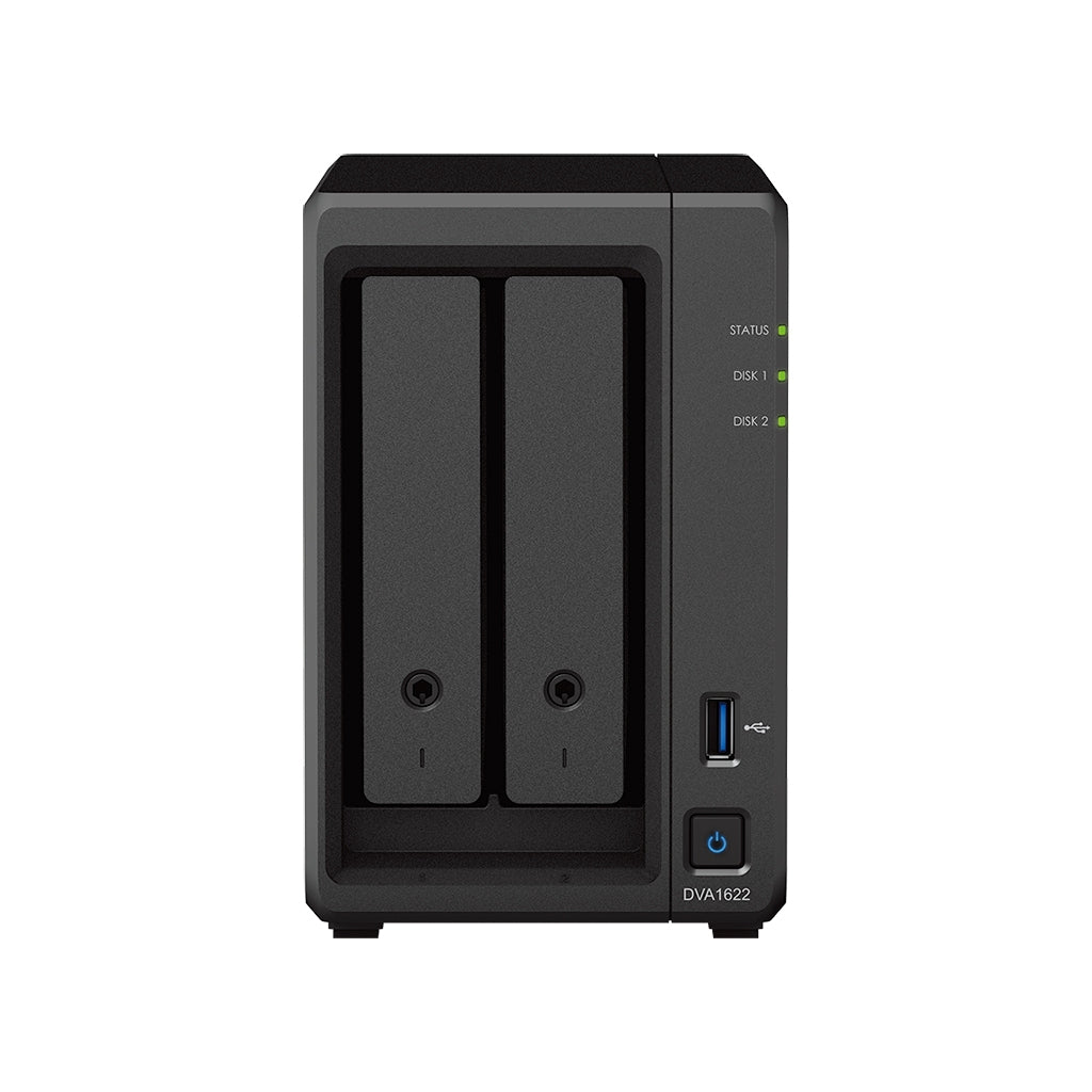 SYNOLOGY DVA1622 2-Bay Deep Learning NVR Celeron J4125 4-cores 2.0GHz 6Go DDR4 2xUSB 3.2 Gen1 HDMI 3.5p SATA HDD