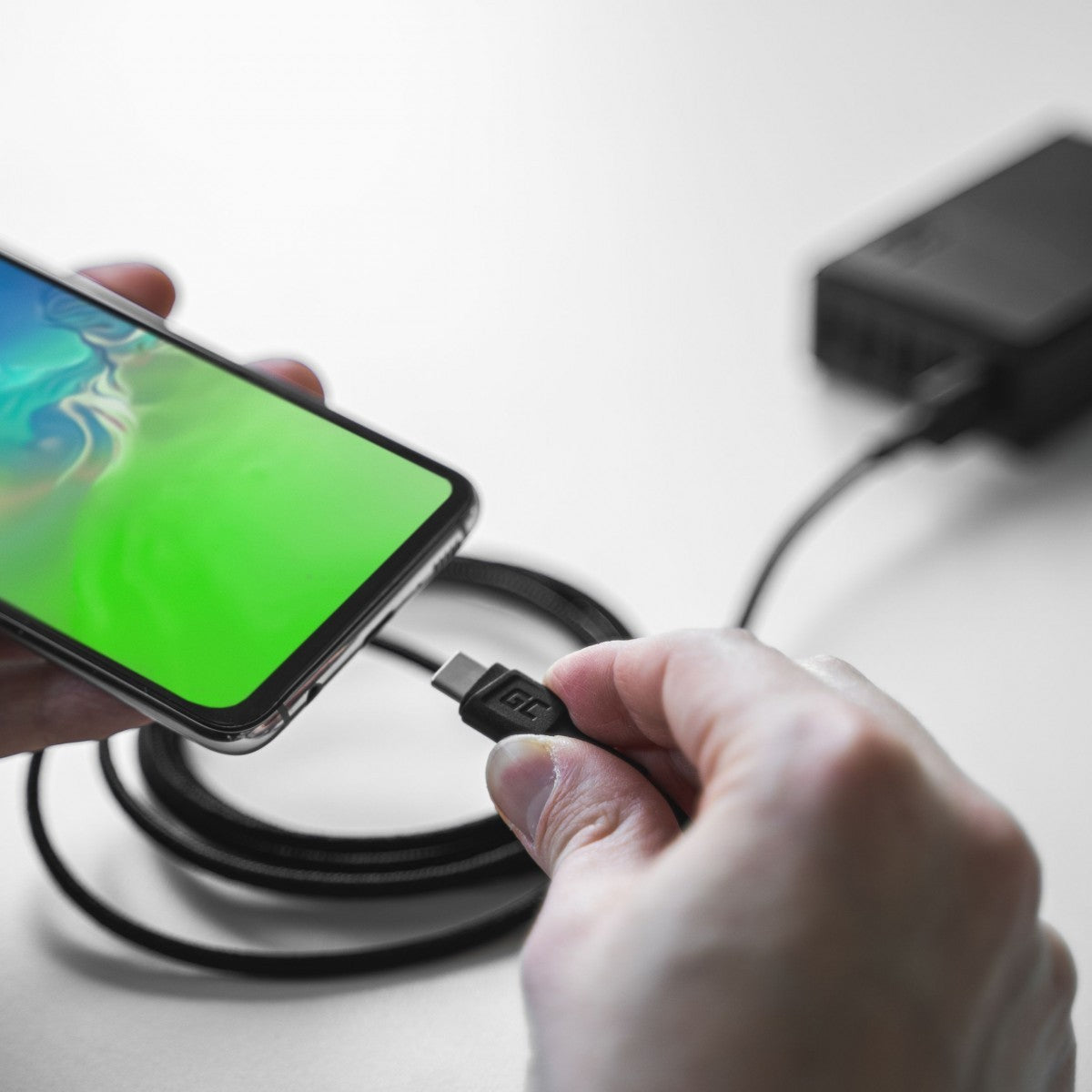 Green Cell KABGC22 câble USB 1,2 m USB 2.0 USB A USB C Noir