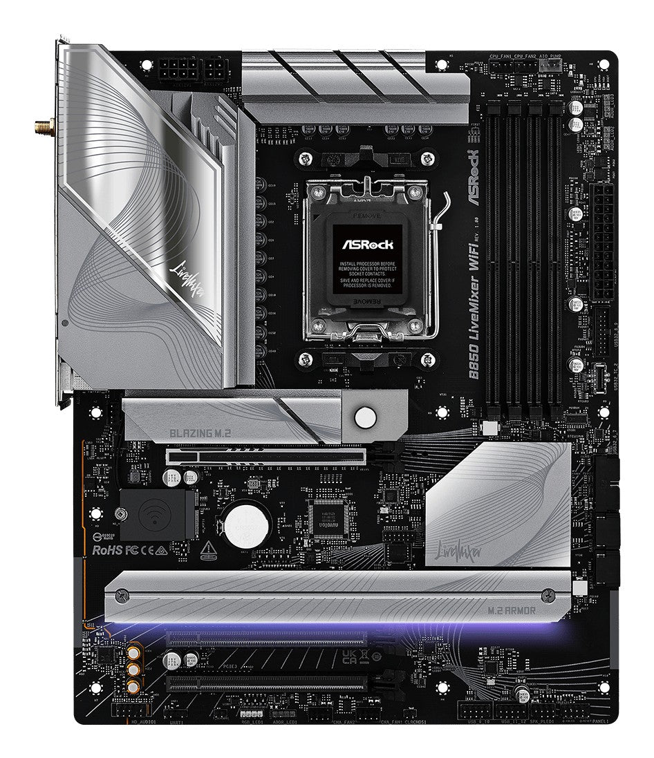 ASRock 90-MXBQU0-A0UAYZ Carte mere B850 LiveMixer WiFi avec DDR5 et PCIe 5.0