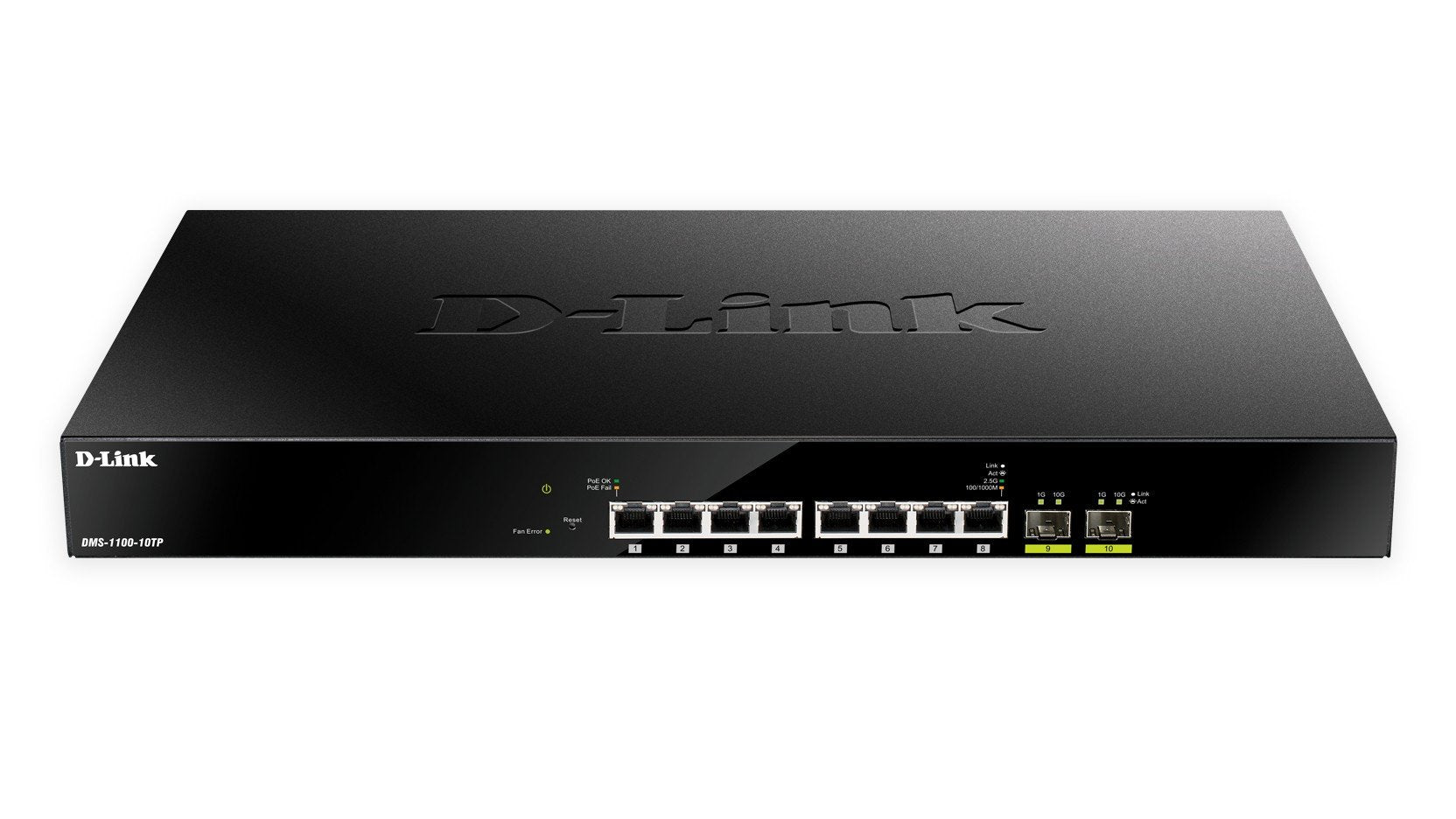 D-Link DMS-1100-10TP commutateur réseau Géré L2 2.5G Ethernet (100/1000/2500) Connexion Ethernet, supportant l'alimentation via ce port (PoE) 1U Noir