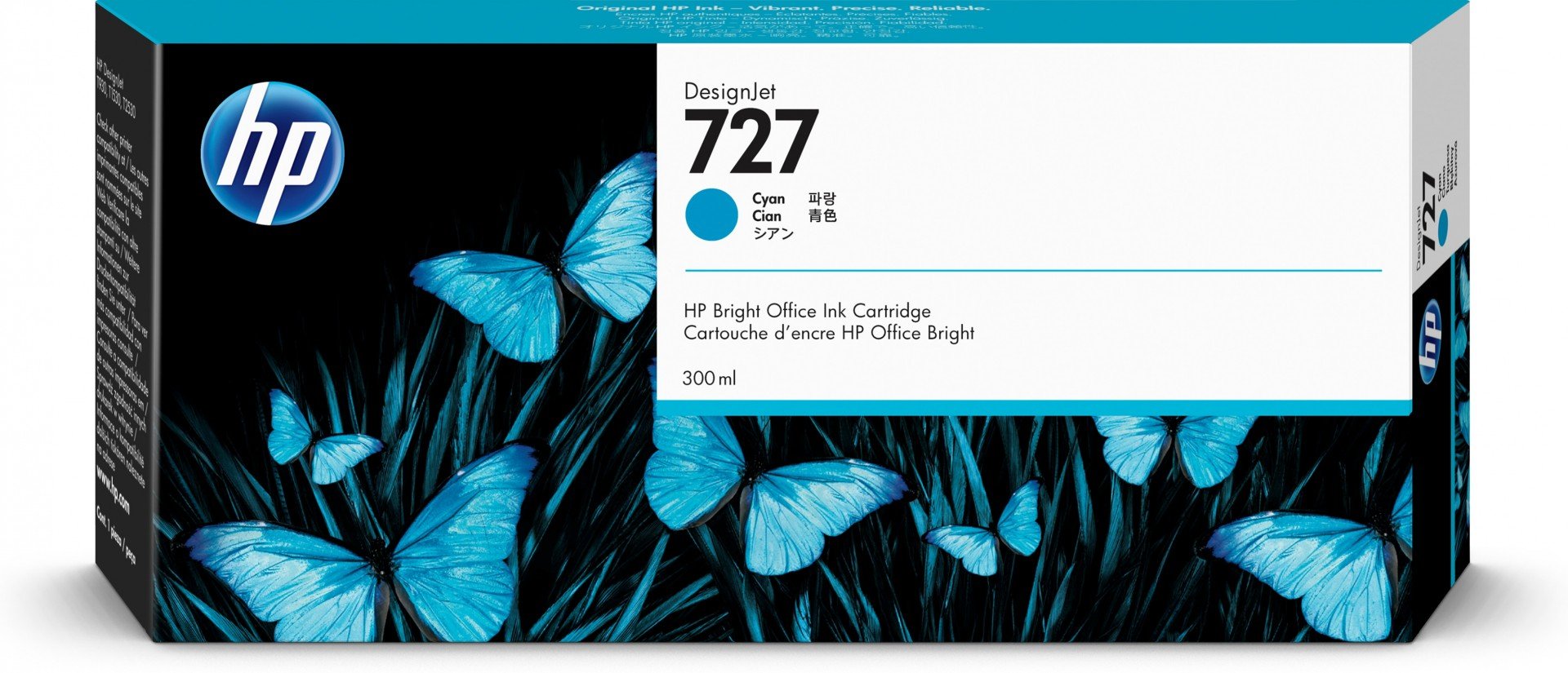 HP 727 original 300-ml Ink cartridge F9J76A Cyan