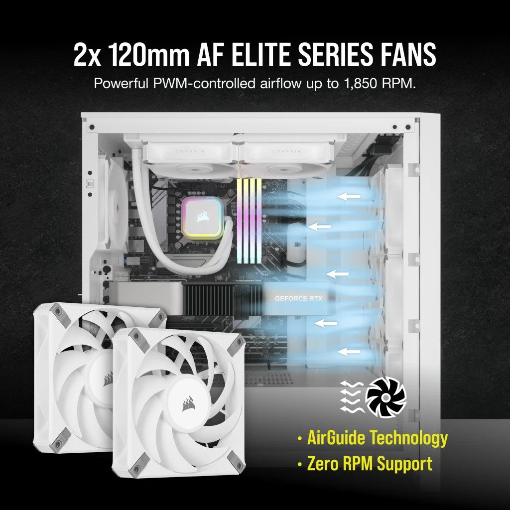 Corsair H100I Elite Processeur Refroidisseur de liquide tout-en-un 12 cm Blanc 1 piece(s)