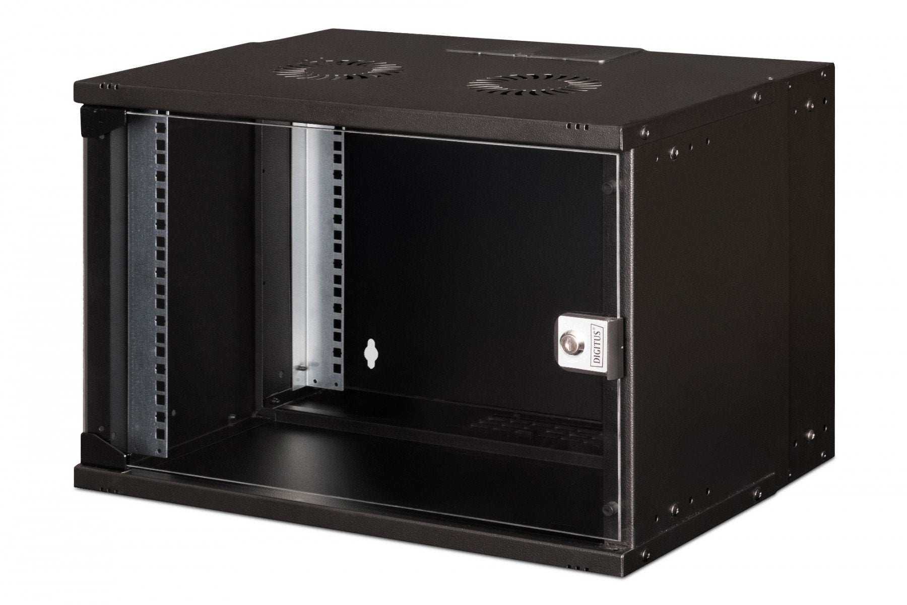"Armoire réseau murale 19"" 7U, SOHO PRO 370 x 540 x 400 mm, porte en verre, noire, non assemblée, 60 kg"